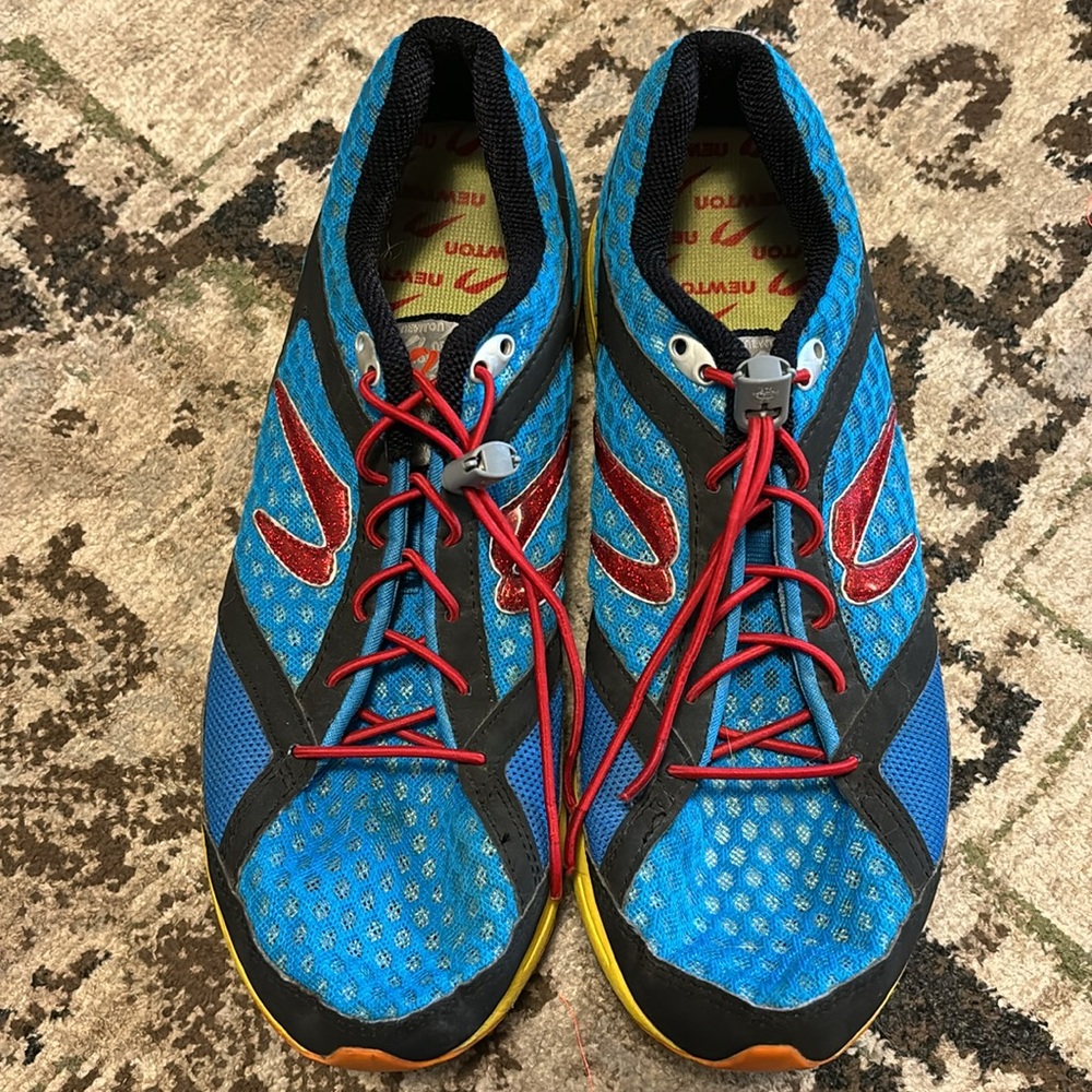 Newton athletic shoe mens 11 active workout outdoor blue yellow motion shoe - Picture 2 of 6